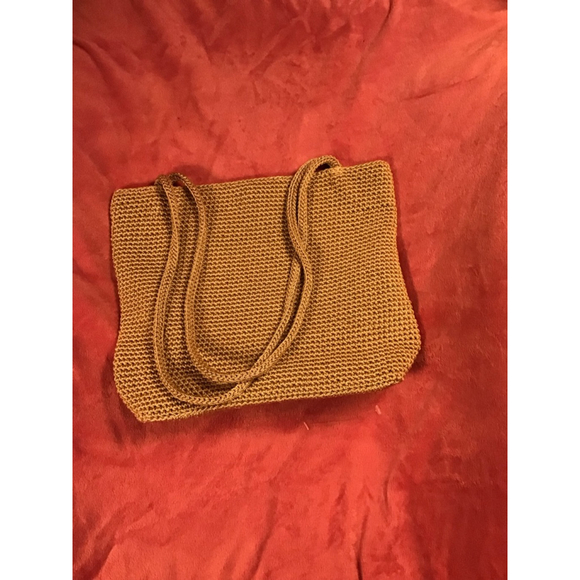 Vintage The Sak Beige Crocheted Shoulder Bag Glitter - Picture 1 of 15
